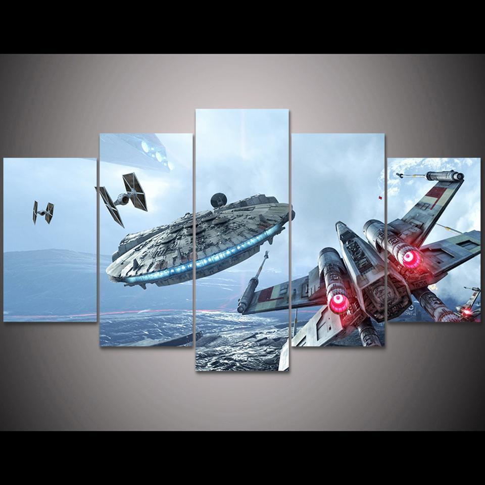 Catch Millennium Falcon Star Wars Movie Canvas Wall Art