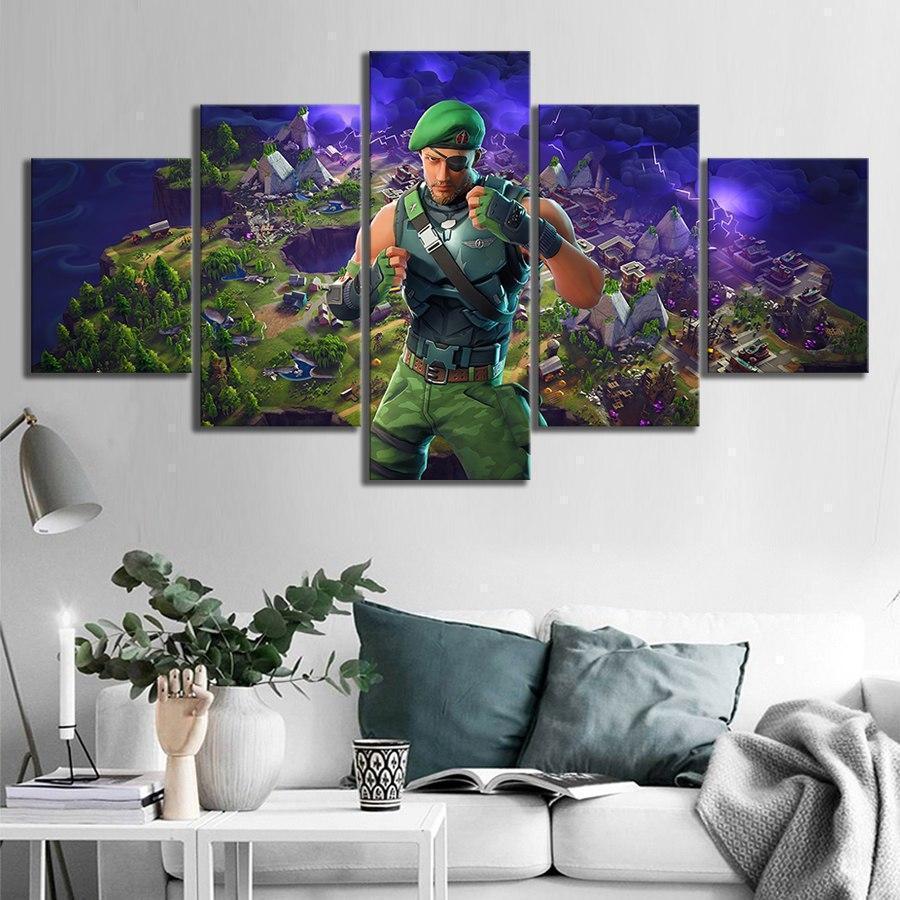 Character Garrison Fortnite Gaming Canvas Wall Art