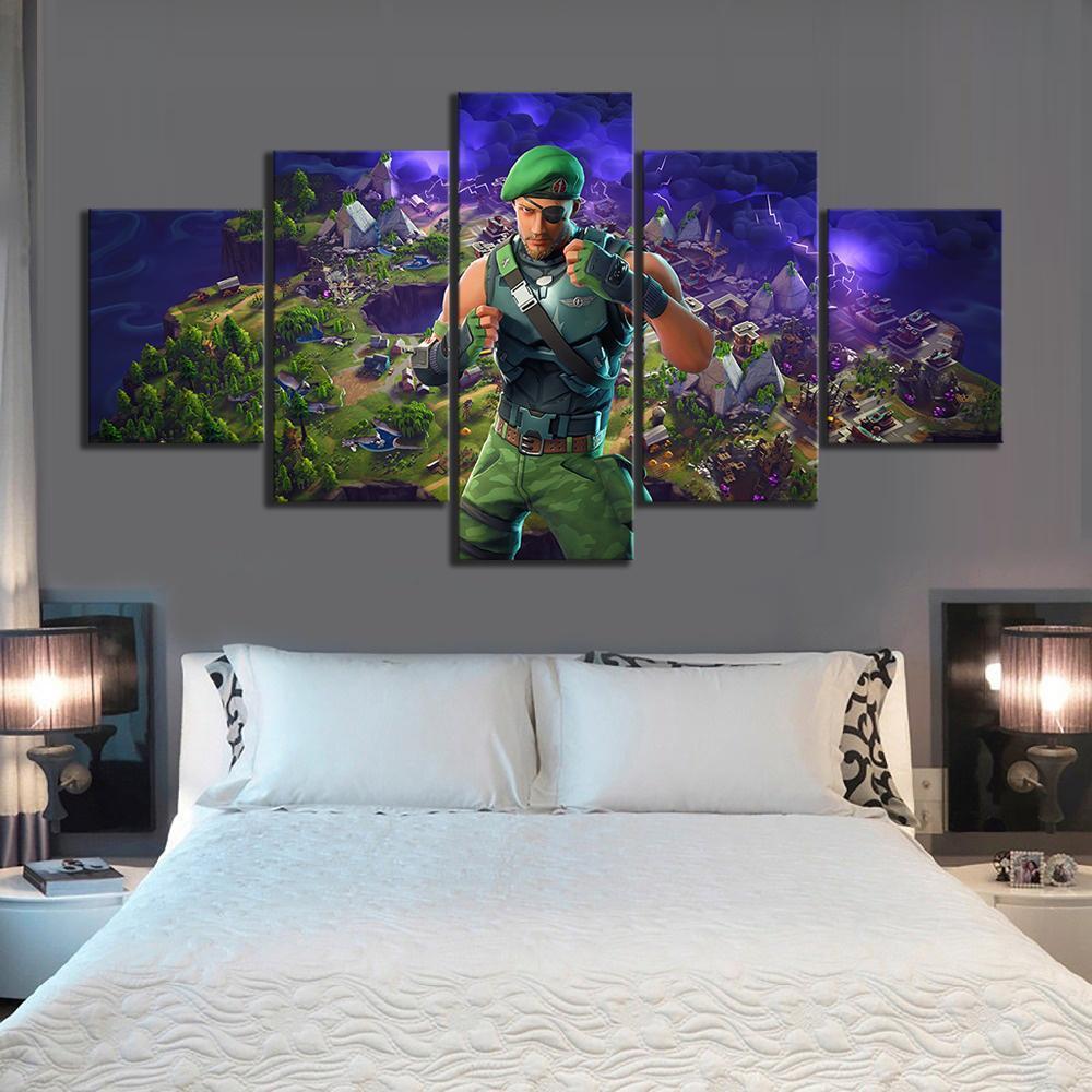 Character Garrison Fortnite Gaming Canvas Wall Art