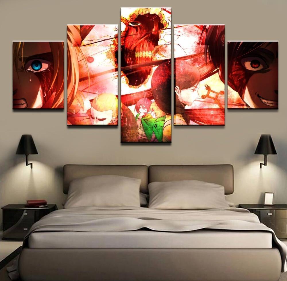 Attack On Titan Characters Poster 1 Anime Canvas Wall Art