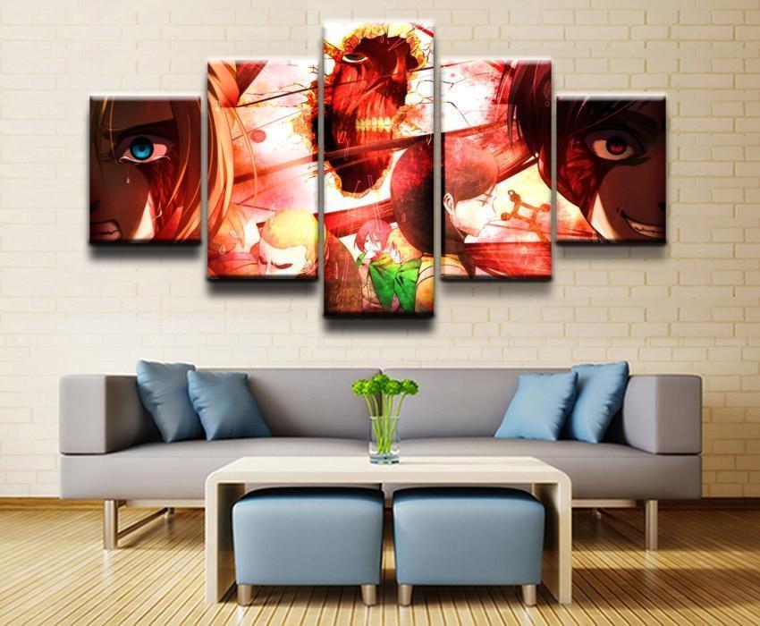 Attack On Titan Characters Poster 1 Anime Canvas Wall Art