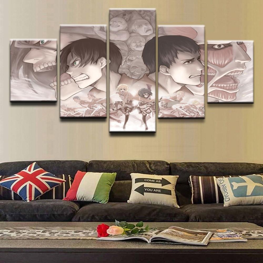 Attack On Titan Characters Poster 2 Anime Canvas Wall Art