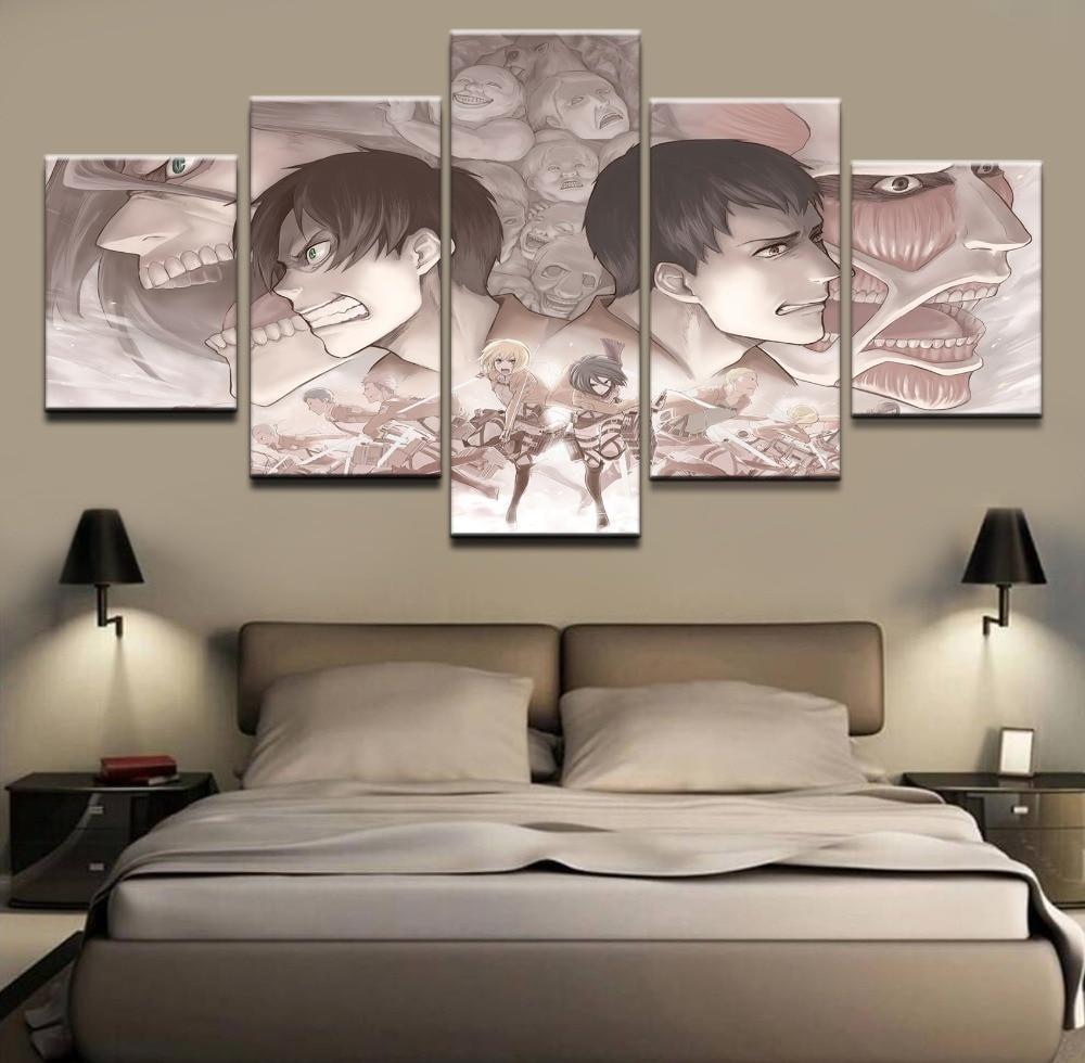 Attack On Titan Characters Poster 2 Anime Canvas Wall Art