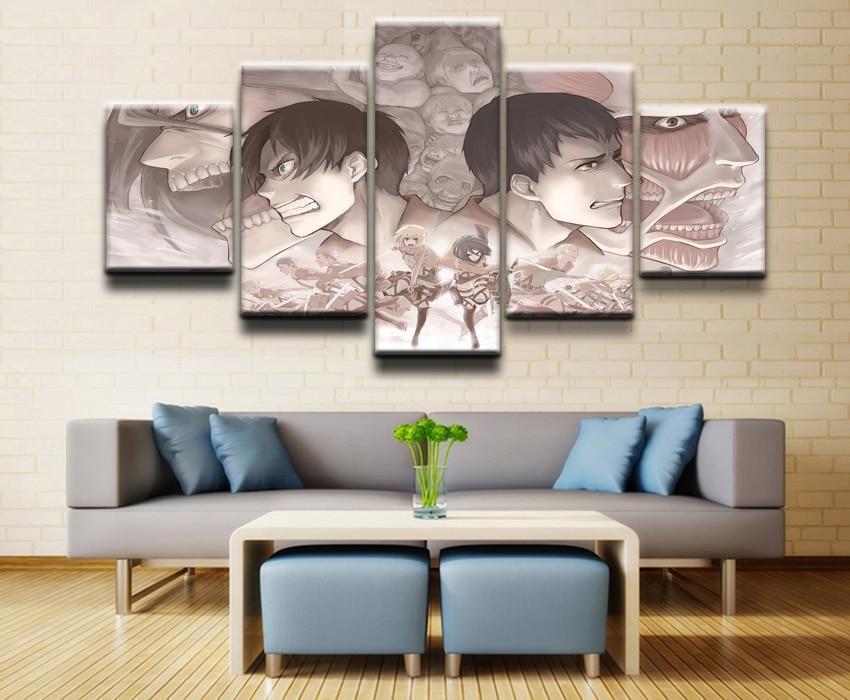 Attack On Titan Characters Poster 2 Anime Canvas Wall Art