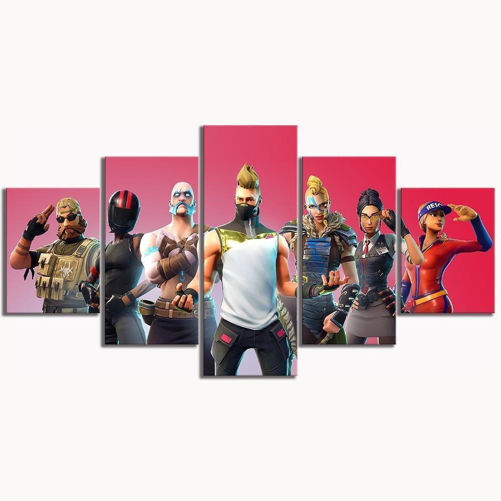 Characters Season 5 Fortnite Gaming Canvas Wall Art