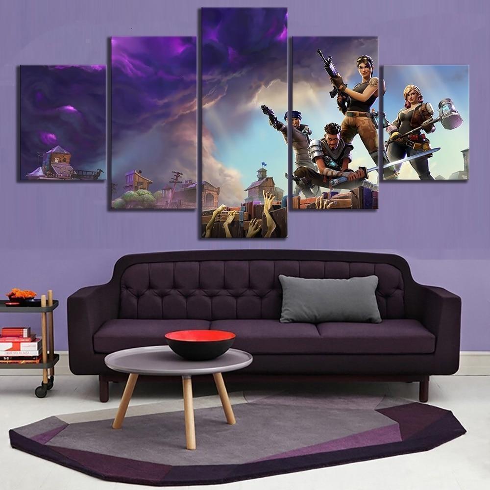 Characters Zombies Fortnite Gaming Canvas Wall Art