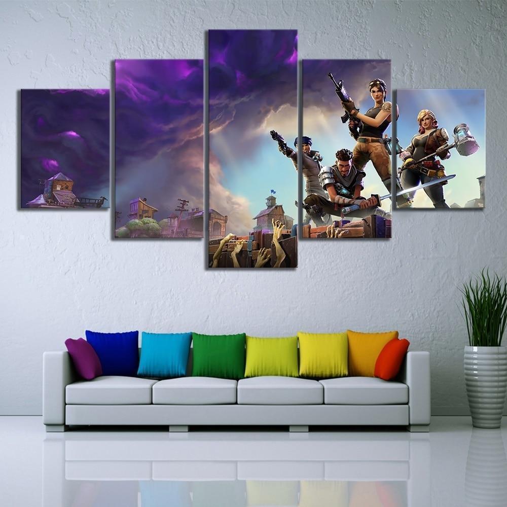 Characters Zombies Fortnite Gaming Canvas Wall Art