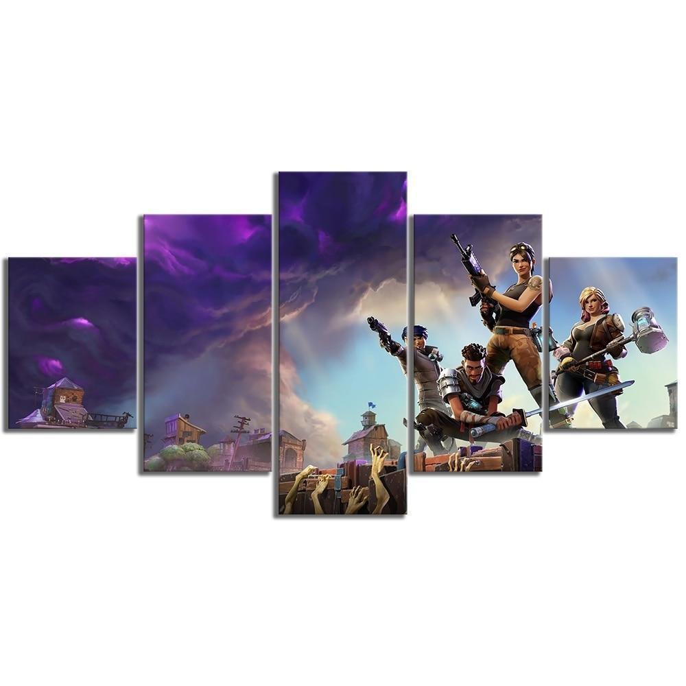 Characters Zombies Fortnite Gaming Canvas Wall Art