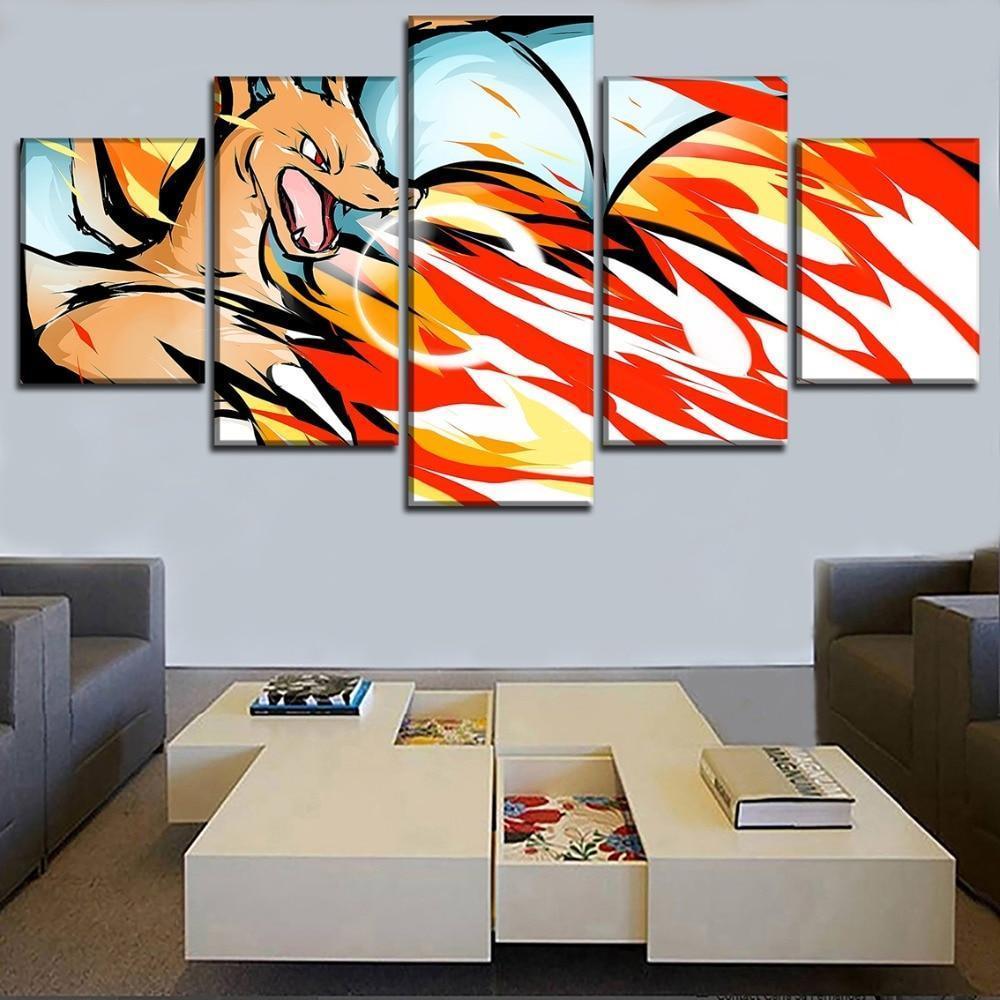 Pokemon Charizard Anime Canvas Wall Art
