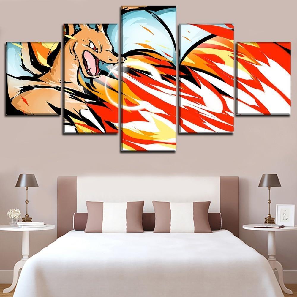 Pokemon Charizard Anime Canvas Wall Art