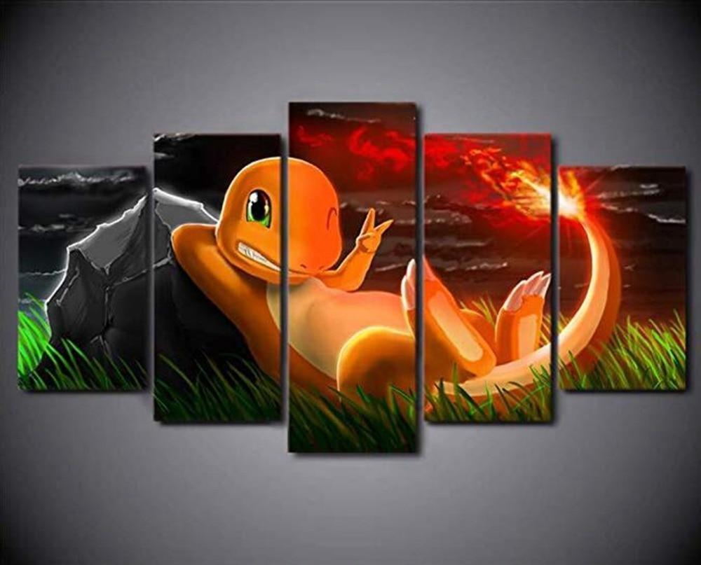 Pokemon Charmander  Anime Canvas Wall Art