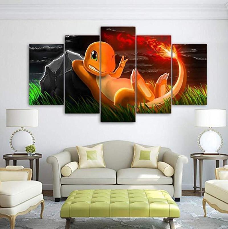 Pokemon Charmander  Anime Canvas Wall Art