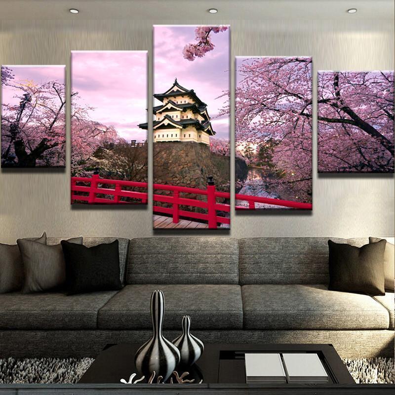 Cherry Blossom Japan Nature Canvas Wall Art
