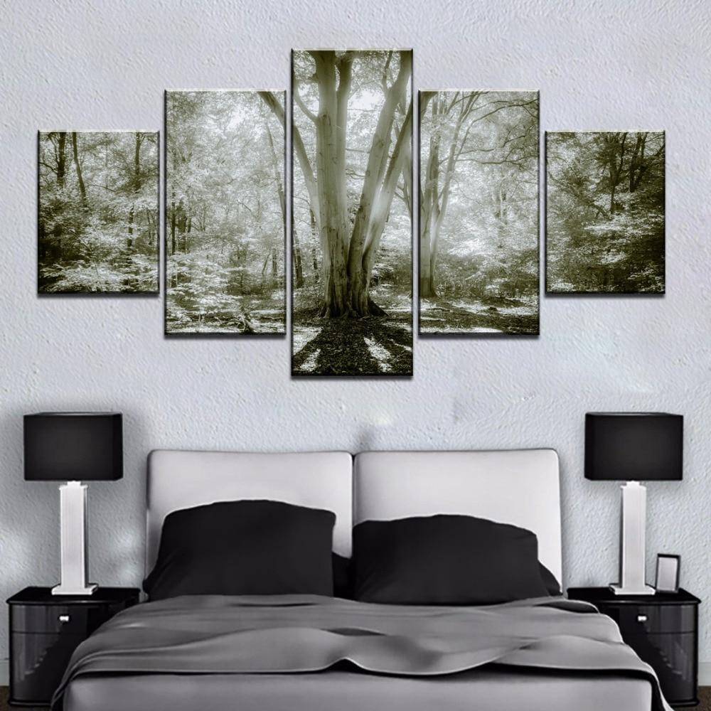 Cherry Blossoms Retro Forest Nature Canvas Wall Art