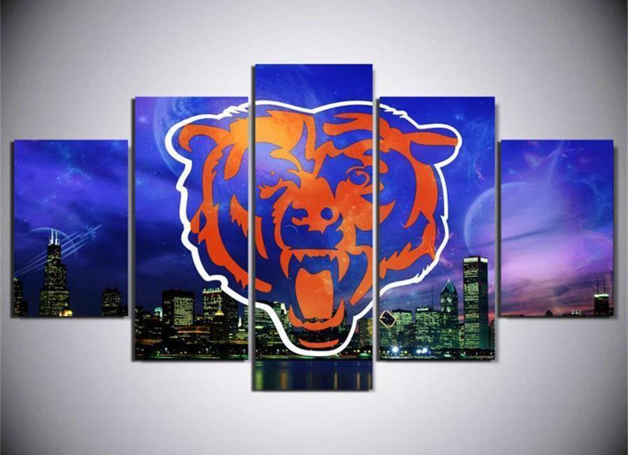 Chicago Bears Logo Poster  Football Canvas Wall Art