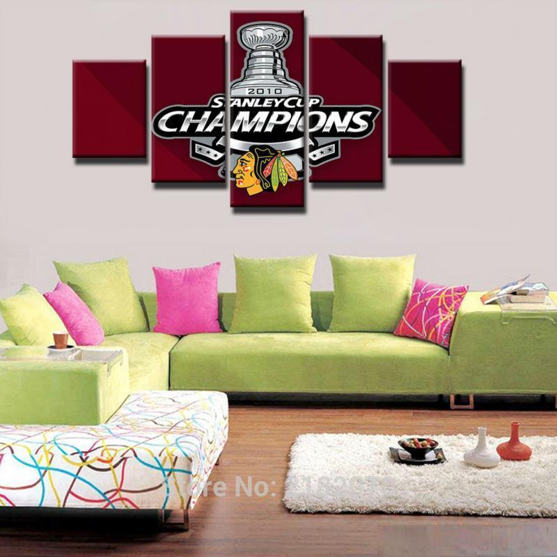 Chicago Blackhawks Champions   Ice Hockey Canvas Wall Art