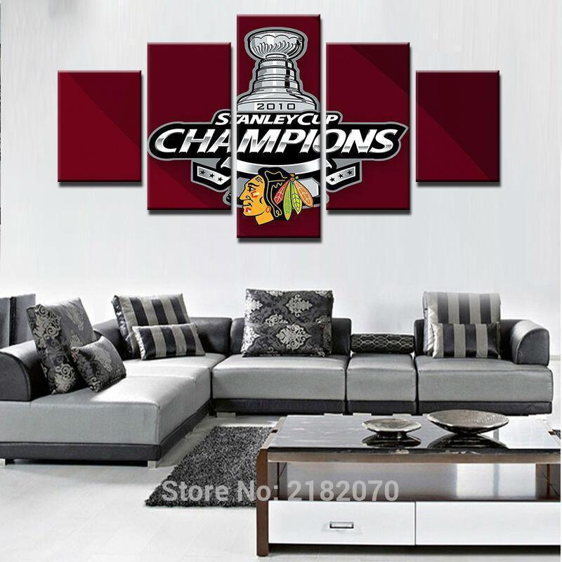 Chicago Blackhawks Champions   Ice Hockey Canvas Wall Art