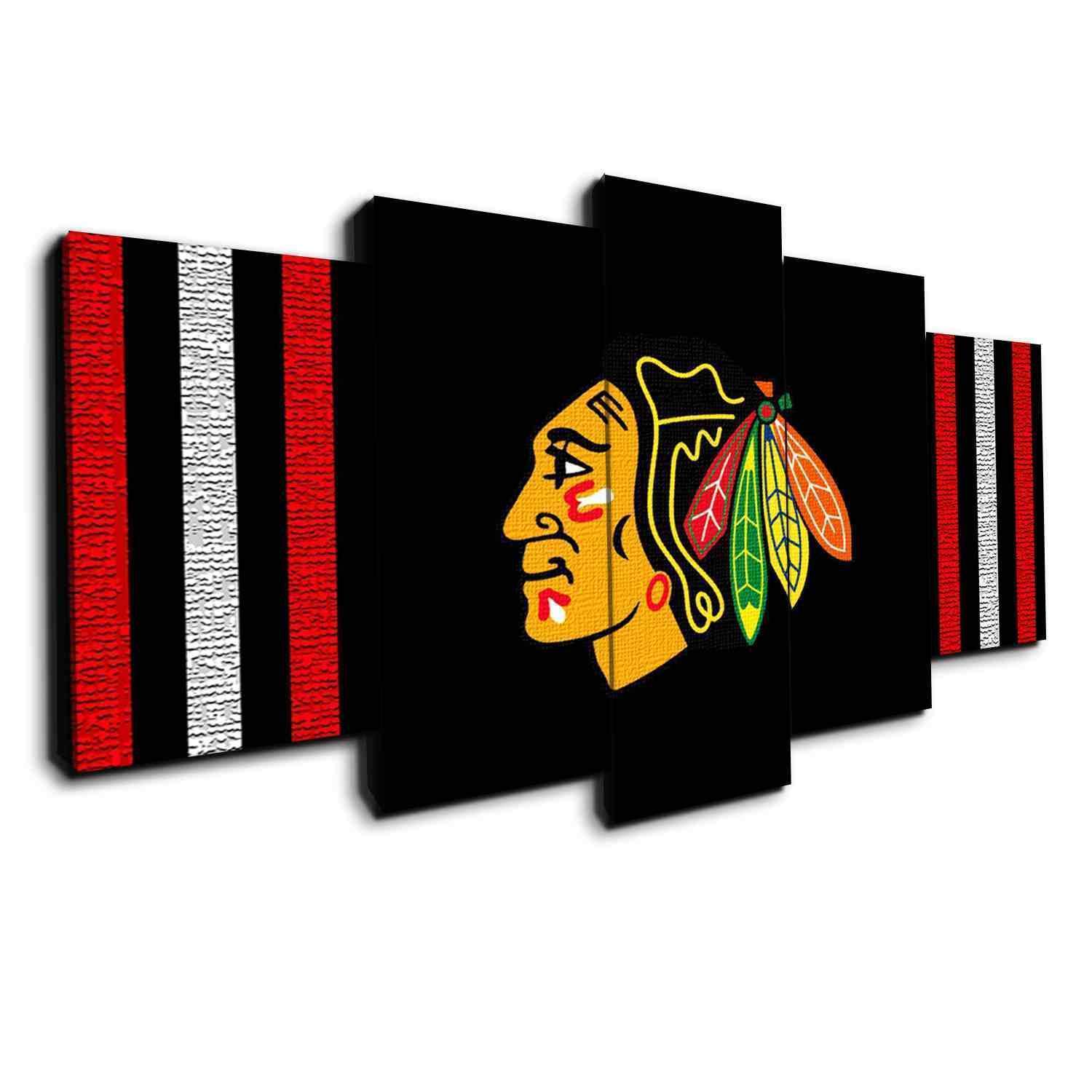 Chicago Blackhawks Logo 4   Ice Hockey Canvas Wall Art