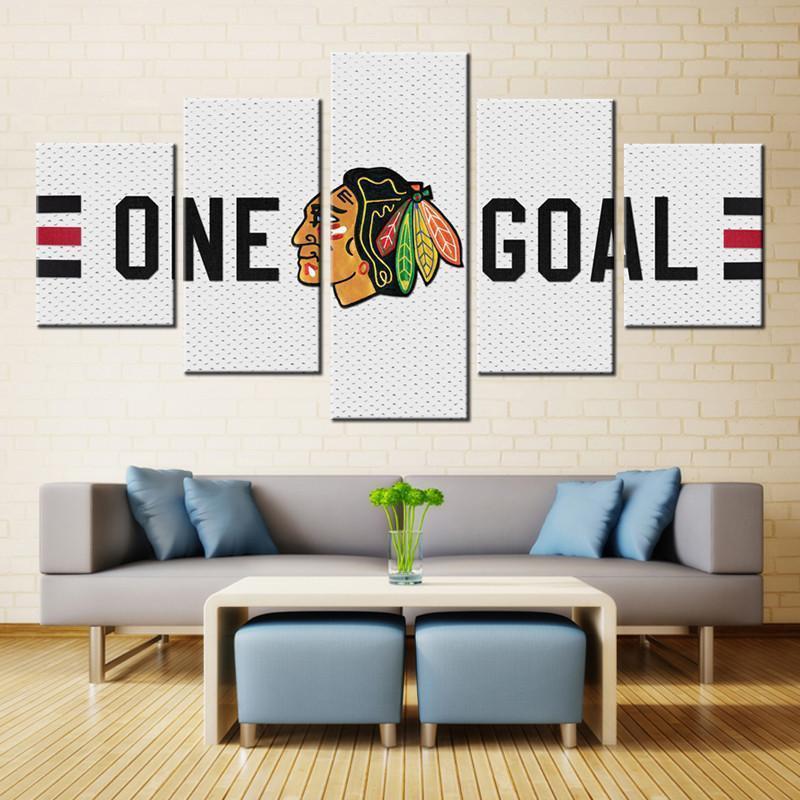 Chicago Blackhawks Logo 7   Ice Hockey Canvas Wall Art