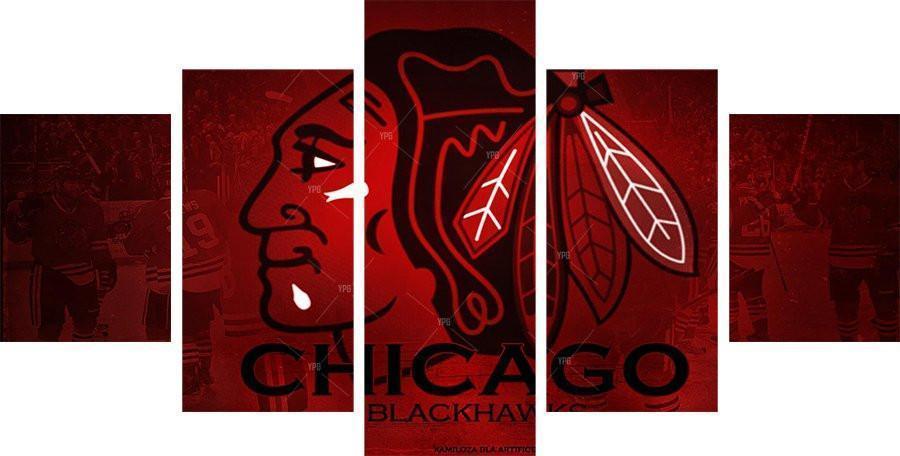 Chicago Blackhawks Logo 6   Ice Hockey Canvas Wall Art