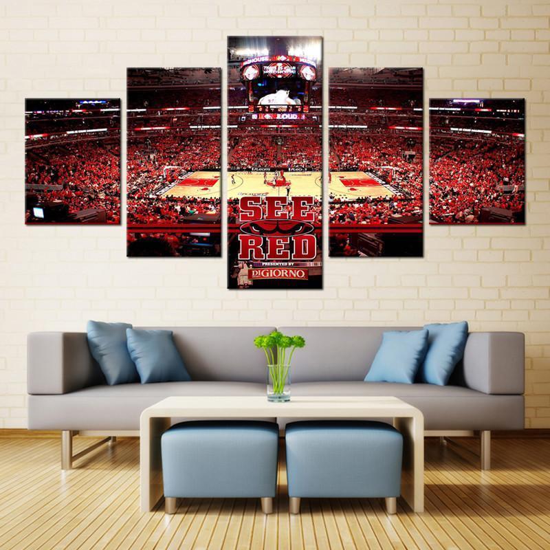 Chicago Bulls Stadium NBA Basketball Canvas Wall Art