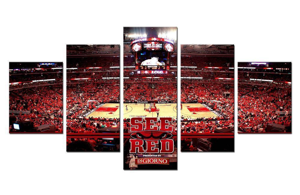Chicago Bulls Stadium NBA Basketball Canvas Wall Art