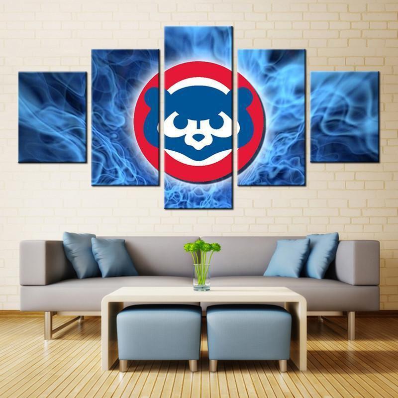 Chicago Cubs Logo 3  Baseball Canvas Wall Art