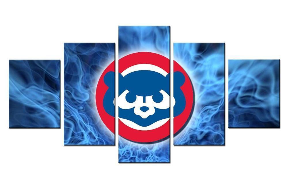 Chicago Cubs Logo 3  Baseball Canvas Wall Art