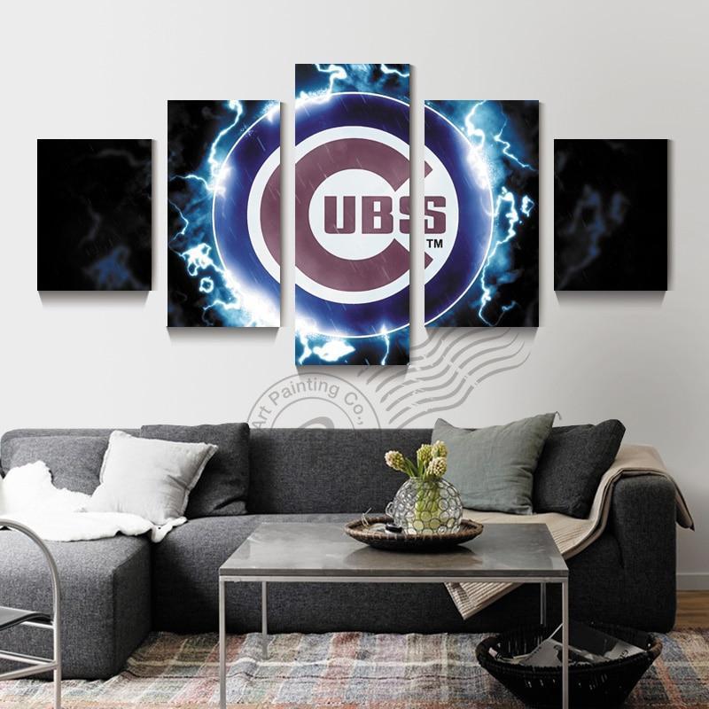 Chicago Cubs Logo  Baseball Canvas Wall Art
