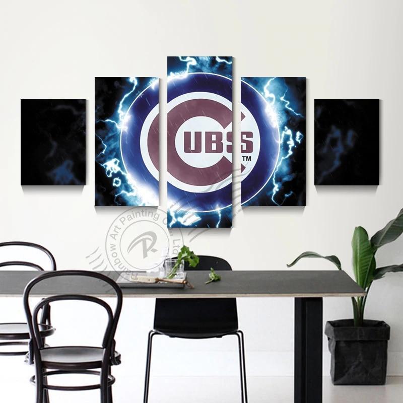 Chicago Cubs Logo  Baseball Canvas Wall Art