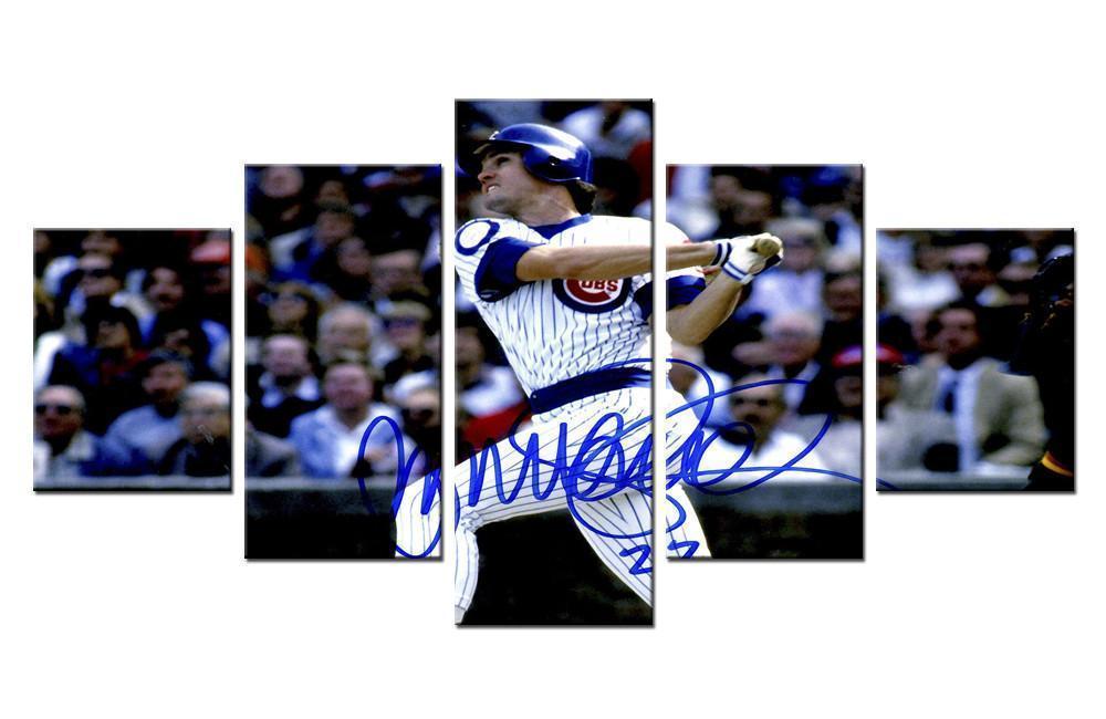 Chicago Cubs Star and Signature  Baseball Canvas Wall Art