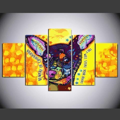 Chihuahua Thief Animal Canvas Wall Art