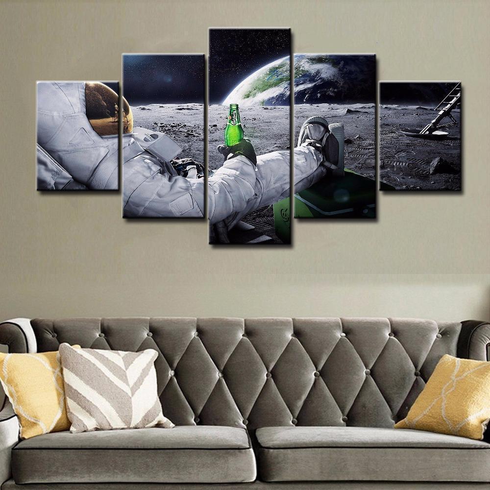 Chilling In Space Canvas Wall Art