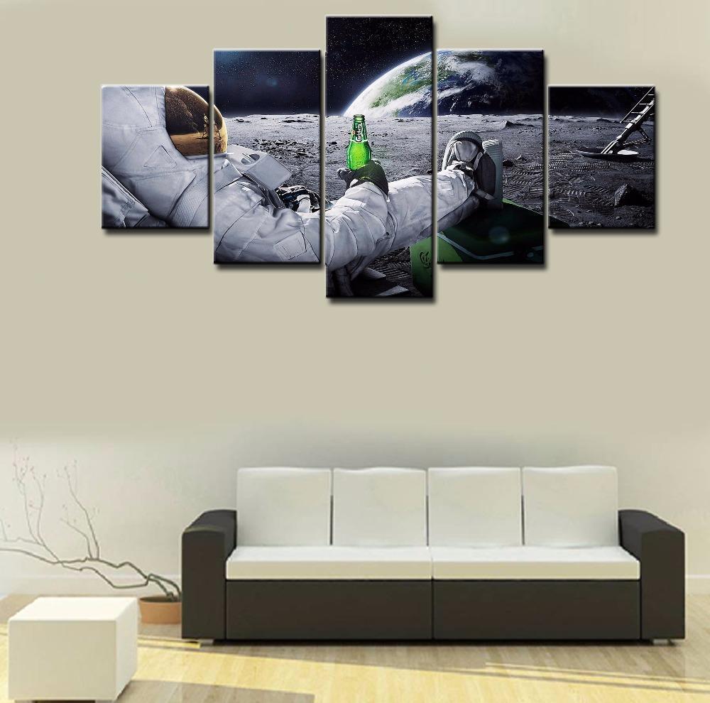 Chilling In Space Canvas Wall Art