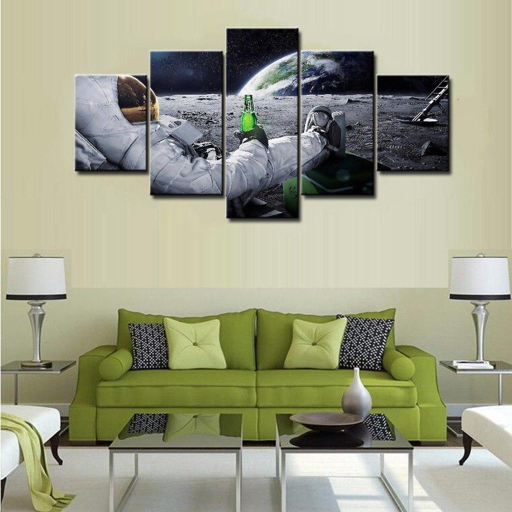 Chilling In Space Canvas Wall Art