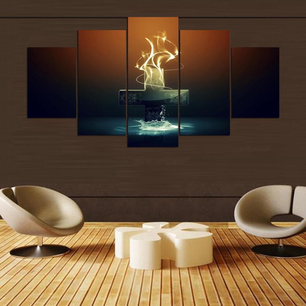 Christmas Cross Landscape Occasion Canvas Wall Art