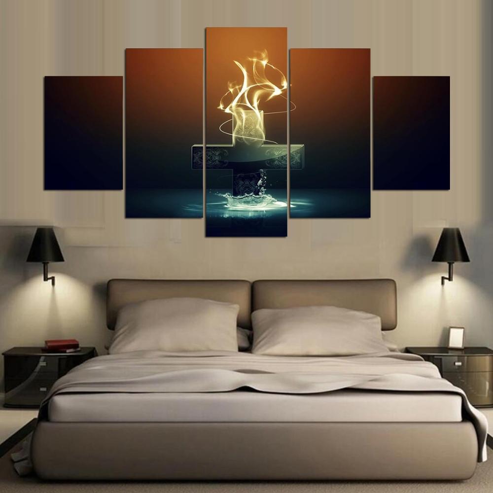 Christmas Cross Landscape Occasion Canvas Wall Art