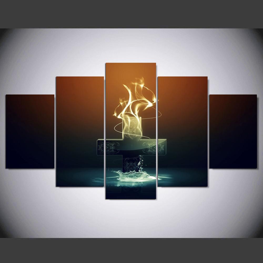 Christmas Cross Landscape Occasion Canvas Wall Art