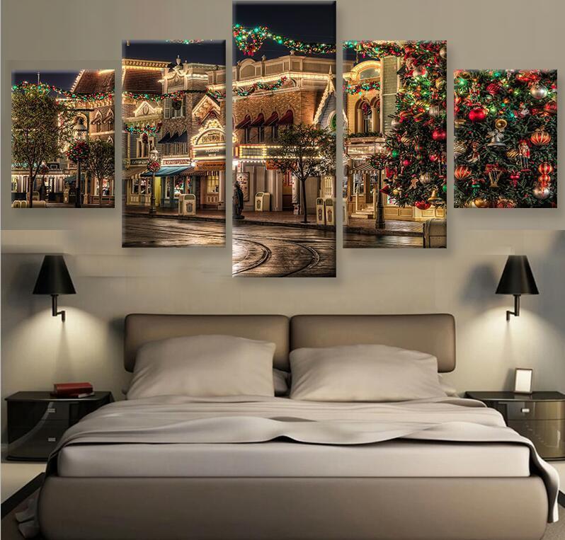 Christmas House Canvas Wall Art