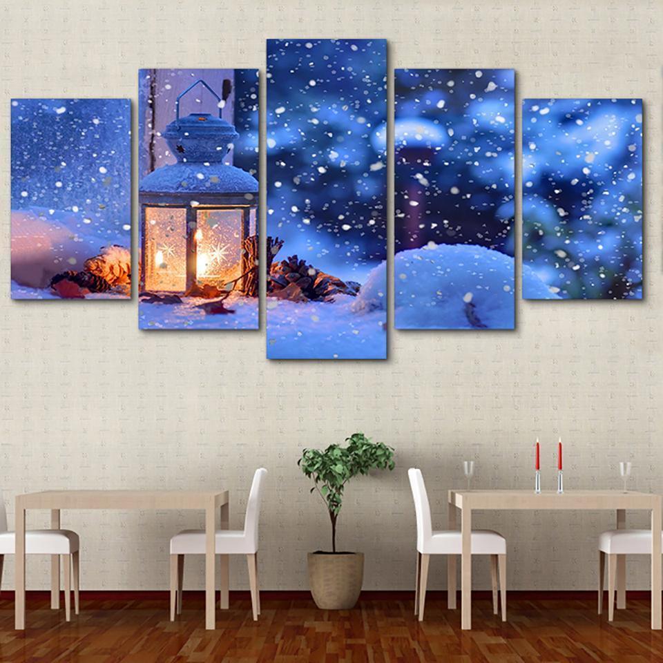 Christmas Lights Canvas Wall Art