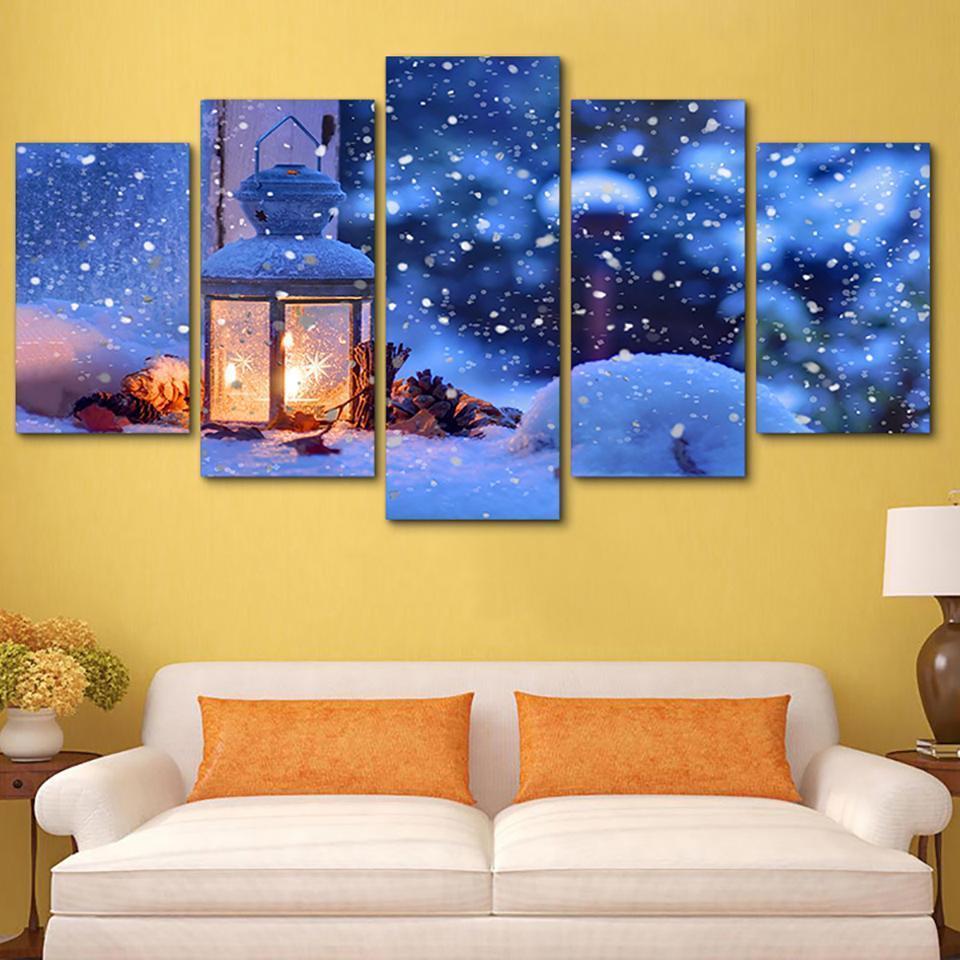 Christmas Lights Canvas Wall Art