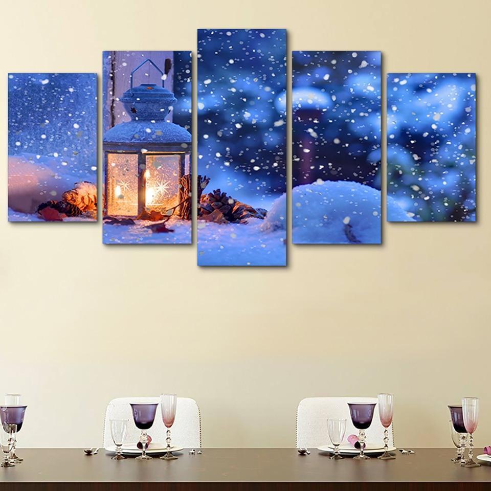 Christmas Lights Canvas Wall Art