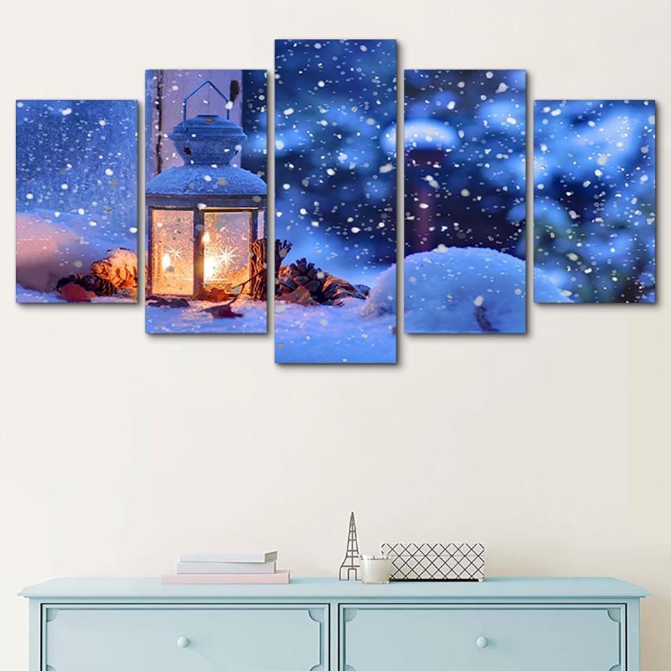 Christmas Lights Canvas Wall Art