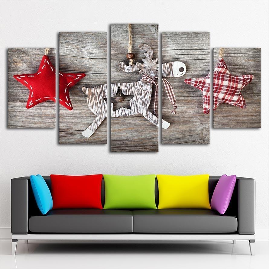 Christmas Reindeer Canvas Wall Art