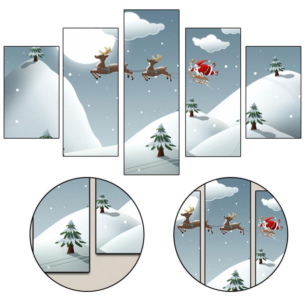 Christmas Santa Claus And His Reindeer Sleigh Occasion Canvas Wall Art