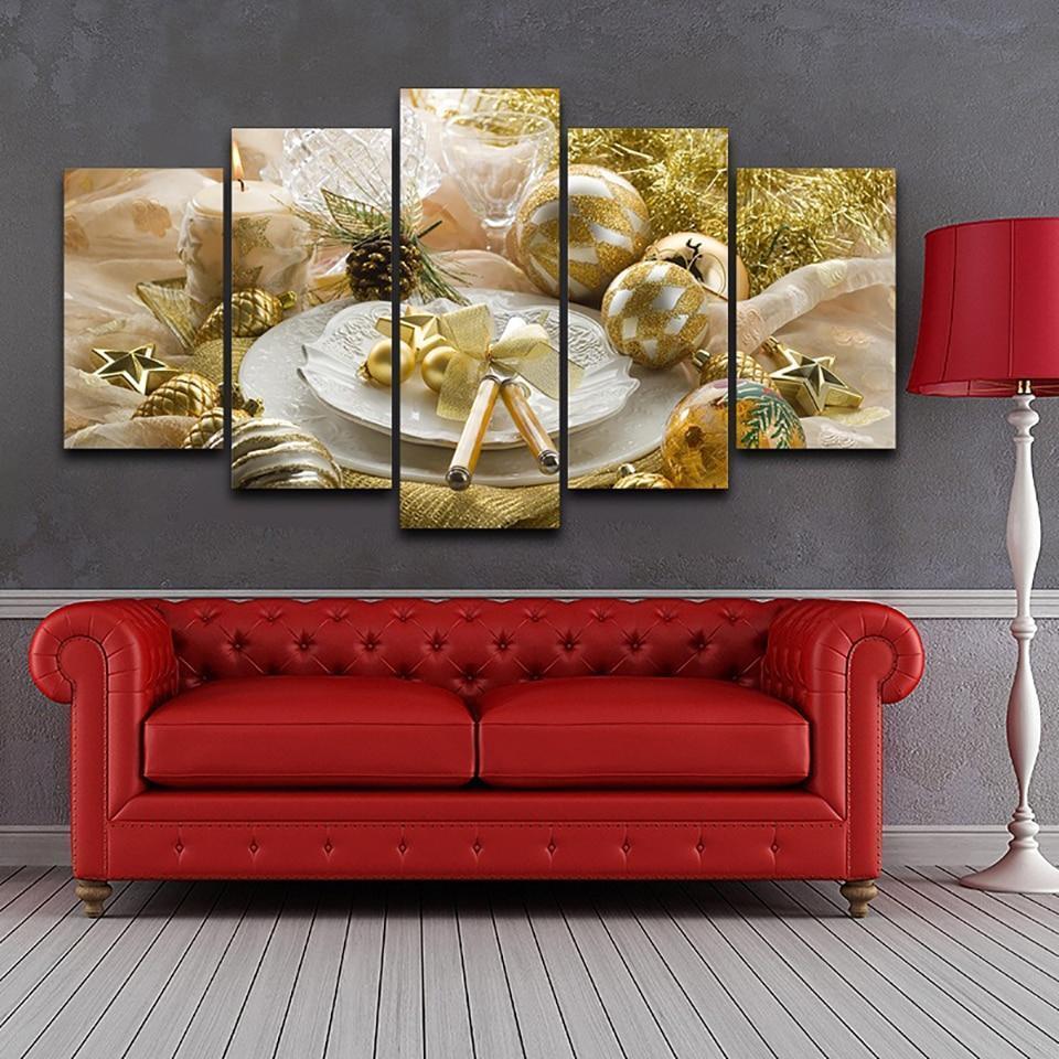 Christmas Tree Decorations Canvas Wall Art