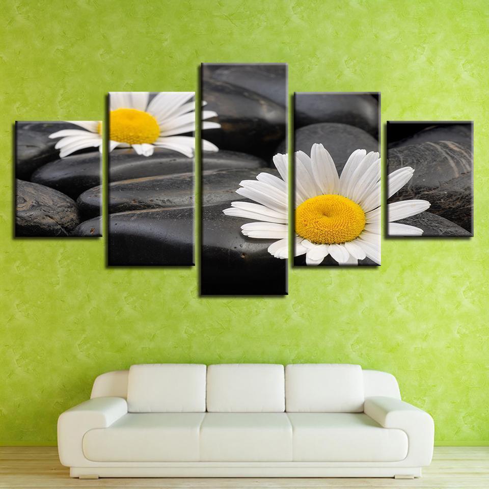 Chrysanthemum Little White Flower Nature Canvas Wall Art