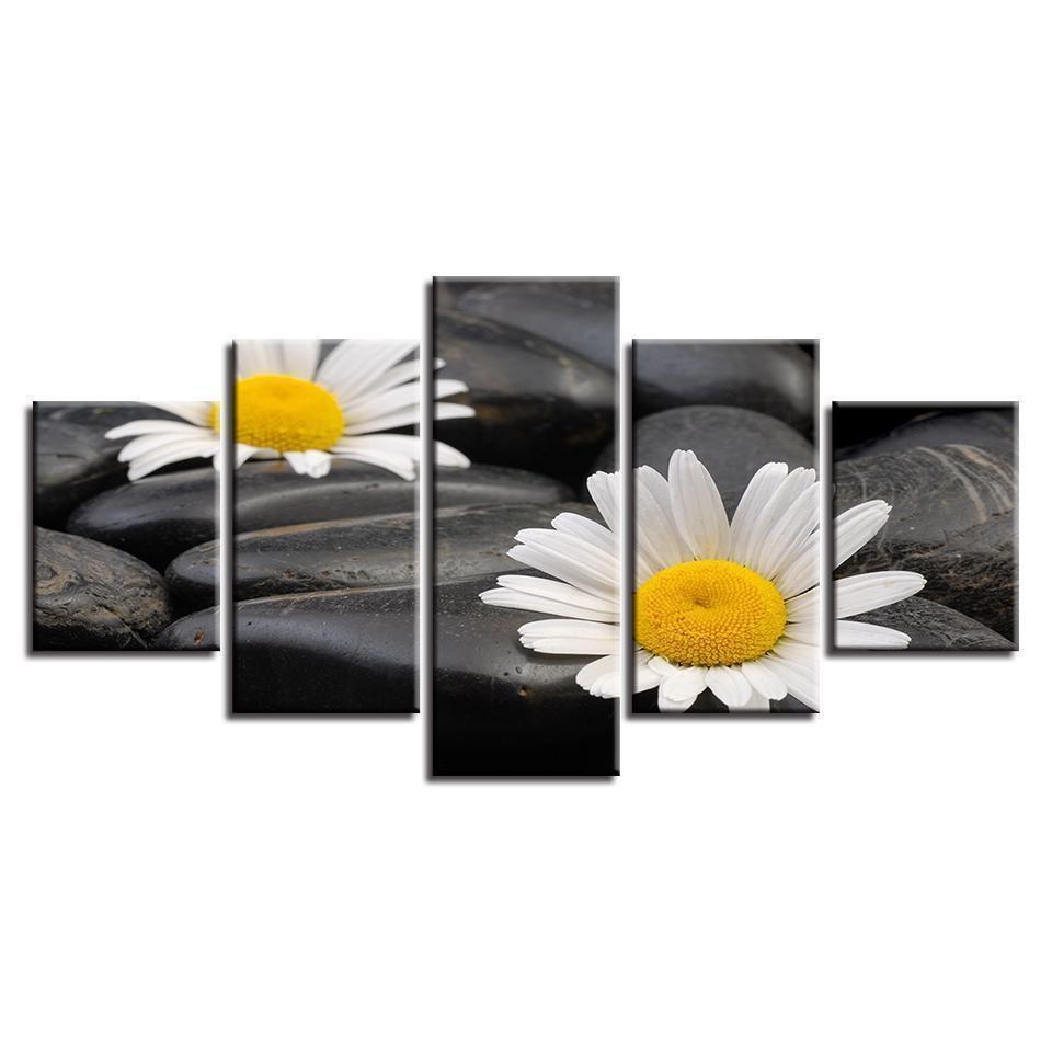 Chrysanthemum Little White Flower Nature Canvas Wall Art