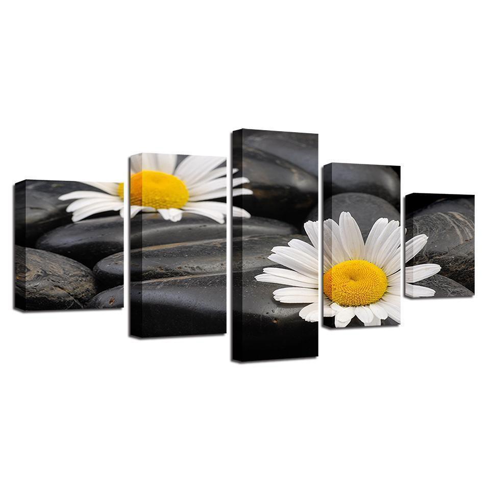 Chrysanthemum Little White Flower Nature Canvas Wall Art