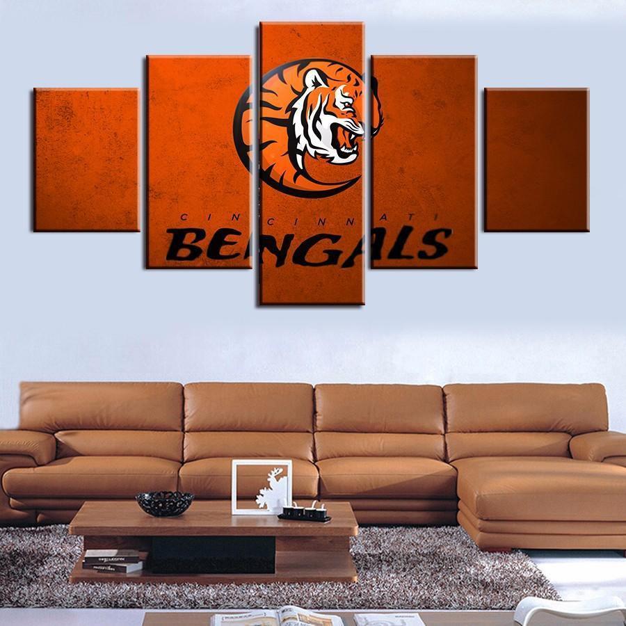 Cincinnati Bengals Logo Poster  Football Canvas Wall Art